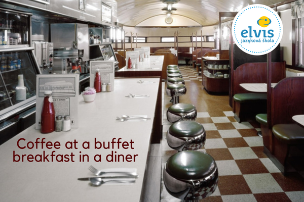 Coffee at a buffet breakfast in a diner Coffee at a buffet breakfast in a diner